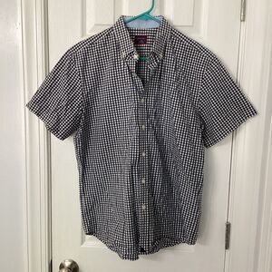 UNTUCKit Men’s Short Sleeve Black and White Gingham Button-Down Shirt Size Large